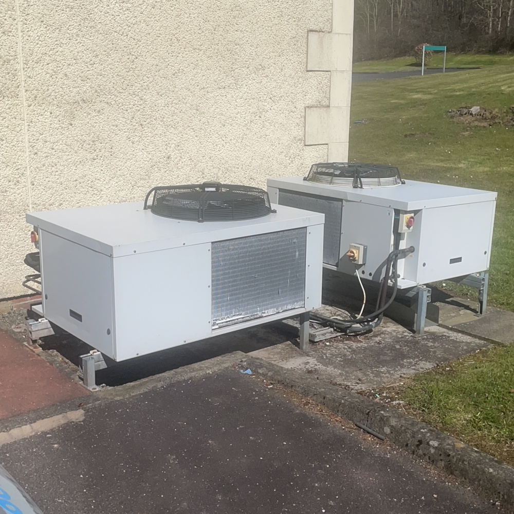 DX Units serving Air Handling Unit. Maintenance inspection.