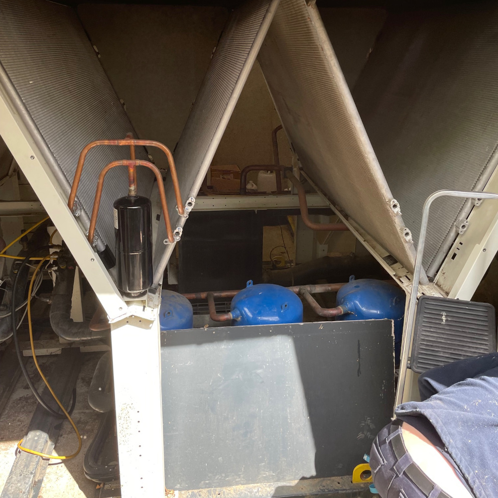 Chiller serving Swimming pool Air Handling unit.
